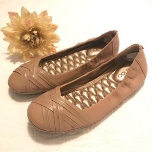 Me Too Fiona Ballet Flats 9 Tan Taupe Gold